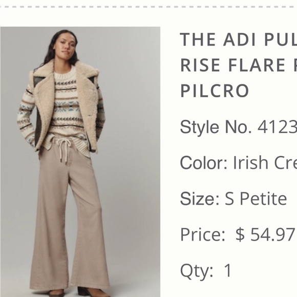 THE ADI PULL-ON MID-RISE FLARE PANTS BY PILCRO - Picture 2 of 2